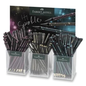 Grafitová ceruzka Faber-Castell Sparkle Midnight stojan